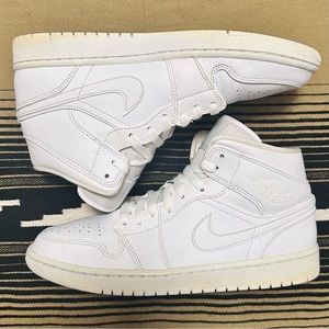 Air Jordan 1 Mid ‘Triple White’- Men’s Size 9.5